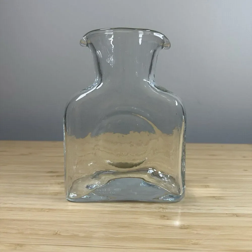 Blenko 384M Mini Water Bottle Crystal Glass Double Spout 2019 16oz Handblown MCM